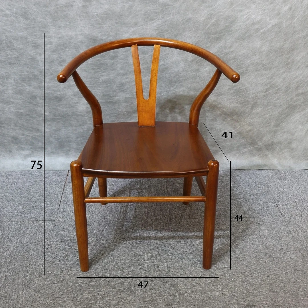 Y椅南美胡桃木材质家用办公大板茶桌椅配套新中式餐椅商用