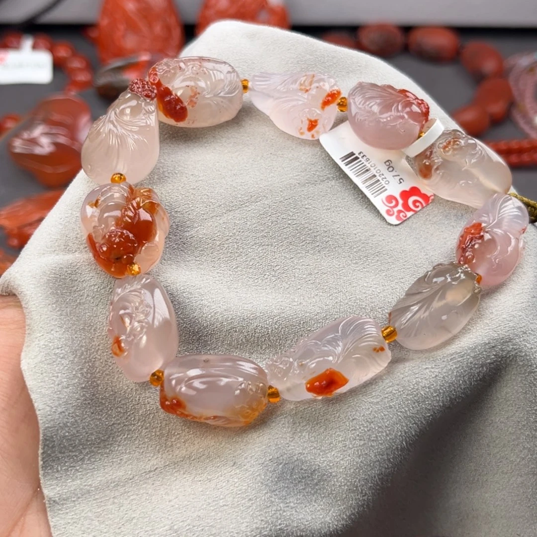 南红玛瑙未镶嵌手链