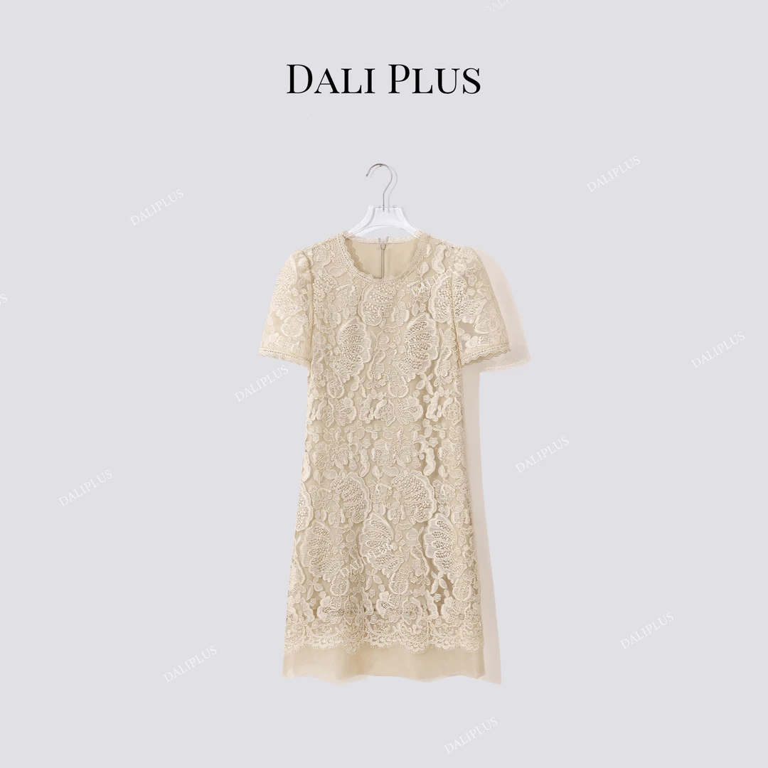 DALI PLUS“高定系列”刺绣网纱连衣裙-D5LT2115