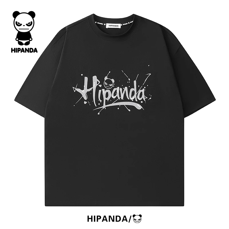 HiPanda夏季通用印花LOGO短袖简欧风T恤透气户外半袖潮流柔软男士
