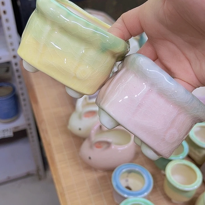 红陶陶瓷花盆当场满12包邮