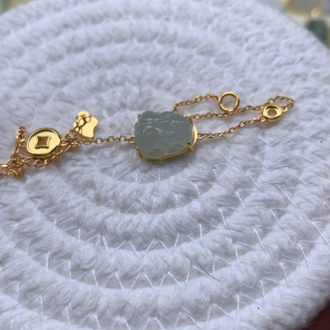 颈饰银S925镶嵌翡翠