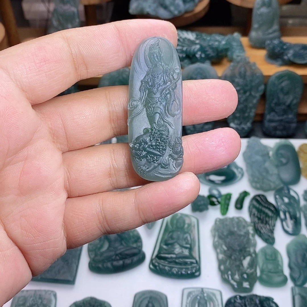 定制翡翠未镶嵌文殊