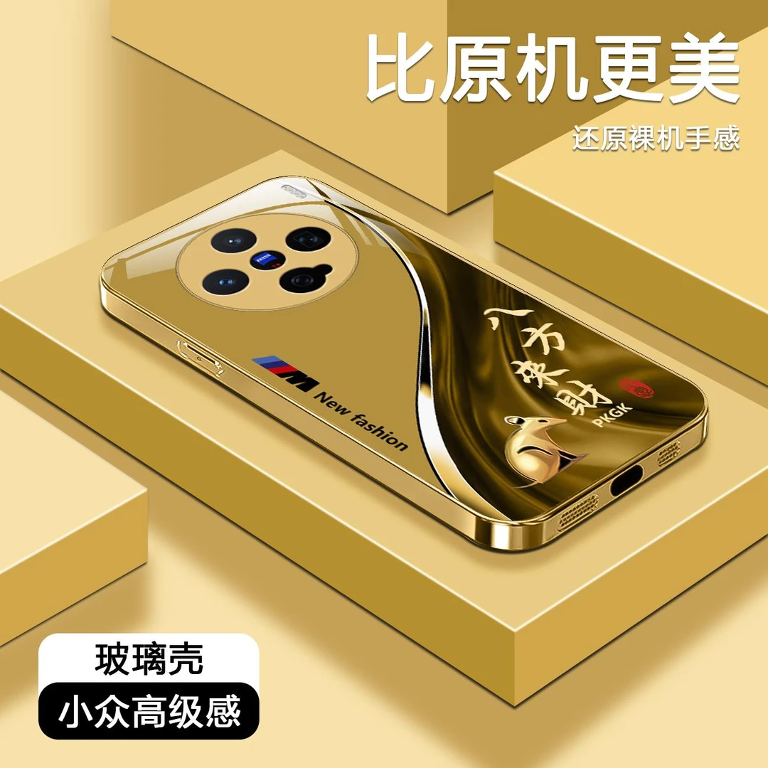 适用【vivo X200 Pro mini】福瑞生肖液态玻璃手机壳 国潮商务