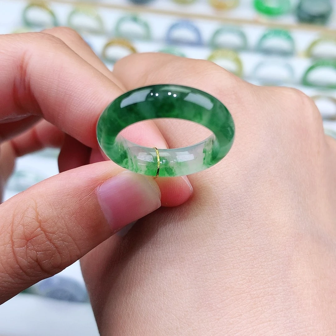 翡翠戒指未镶嵌12号冰润绿