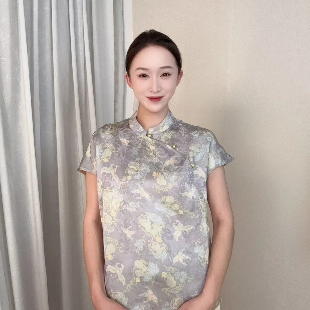 【小福蝶】夏季薄款新中式国风香云纱短袖-ZH