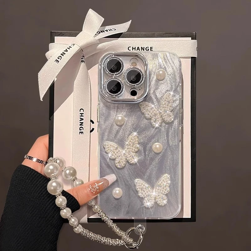 【进口硅胶】适用苹果16promax手机壳蝴蝶公仔彩绘iphone1517promax