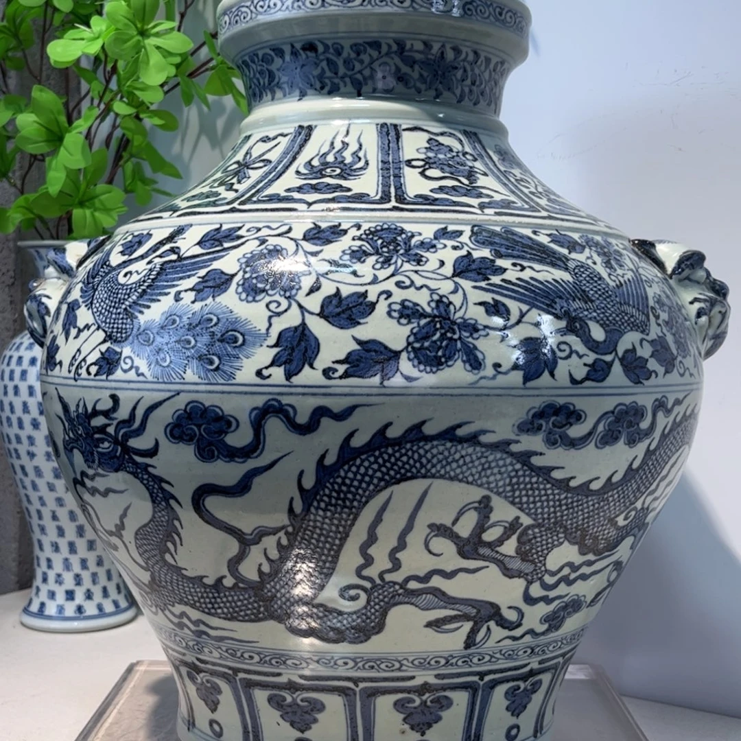 跟***走摆件瓷器工艺品摆件青花