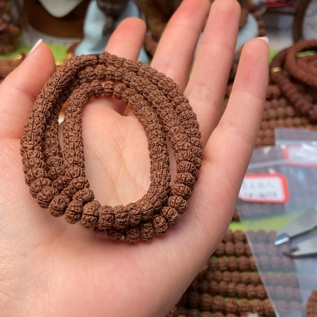 金刚菩提把件不**丸定制凹底梅花108