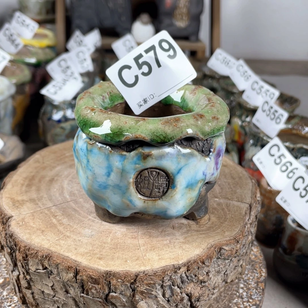 紫砂花盆文*文陶瓷花盆