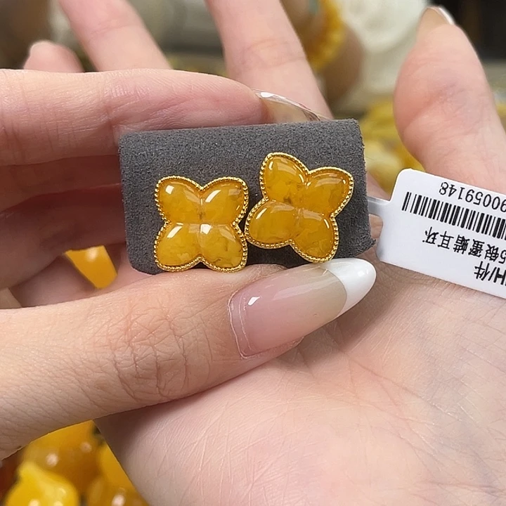 琥珀银S925镶嵌珠宝奇石琥珀蜜蜡J112q