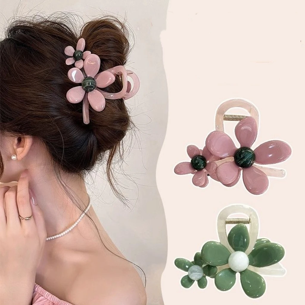 法式抓夹超仙花朵复古港风甜美女日韩大号发夹百搭网红发卡头饰