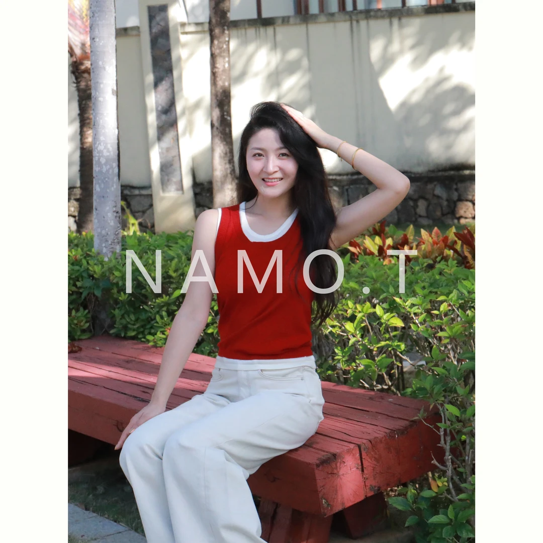 NAMO.T（高宥惠专属）百搭休闲羊毛撞色针织背心NG531Q159