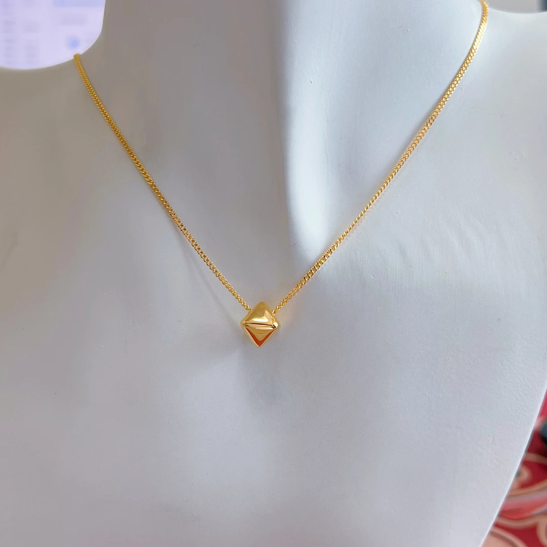 足金999亮面许愿石套链闪亮仙女魔方