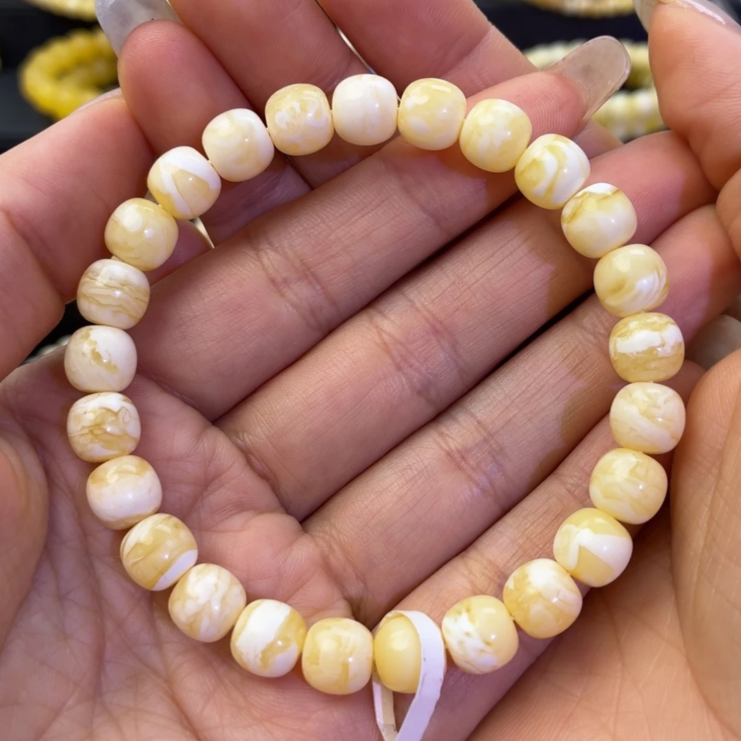 琥珀未镶嵌珠宝奇石瓷白妖8.5