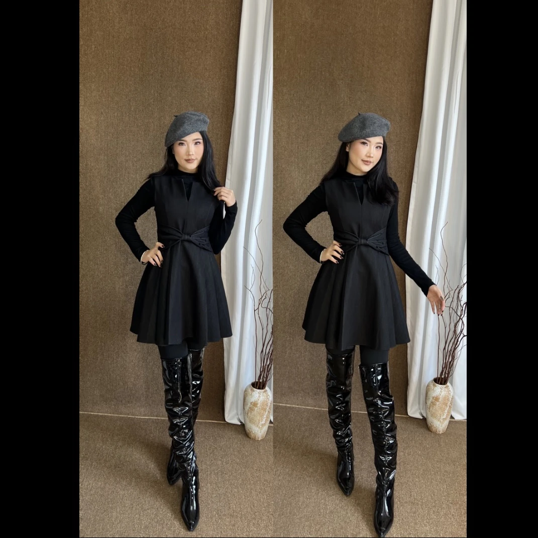 【LA】新款秋冬法式收腰显瘦长袖气质连衣裙爆款0921