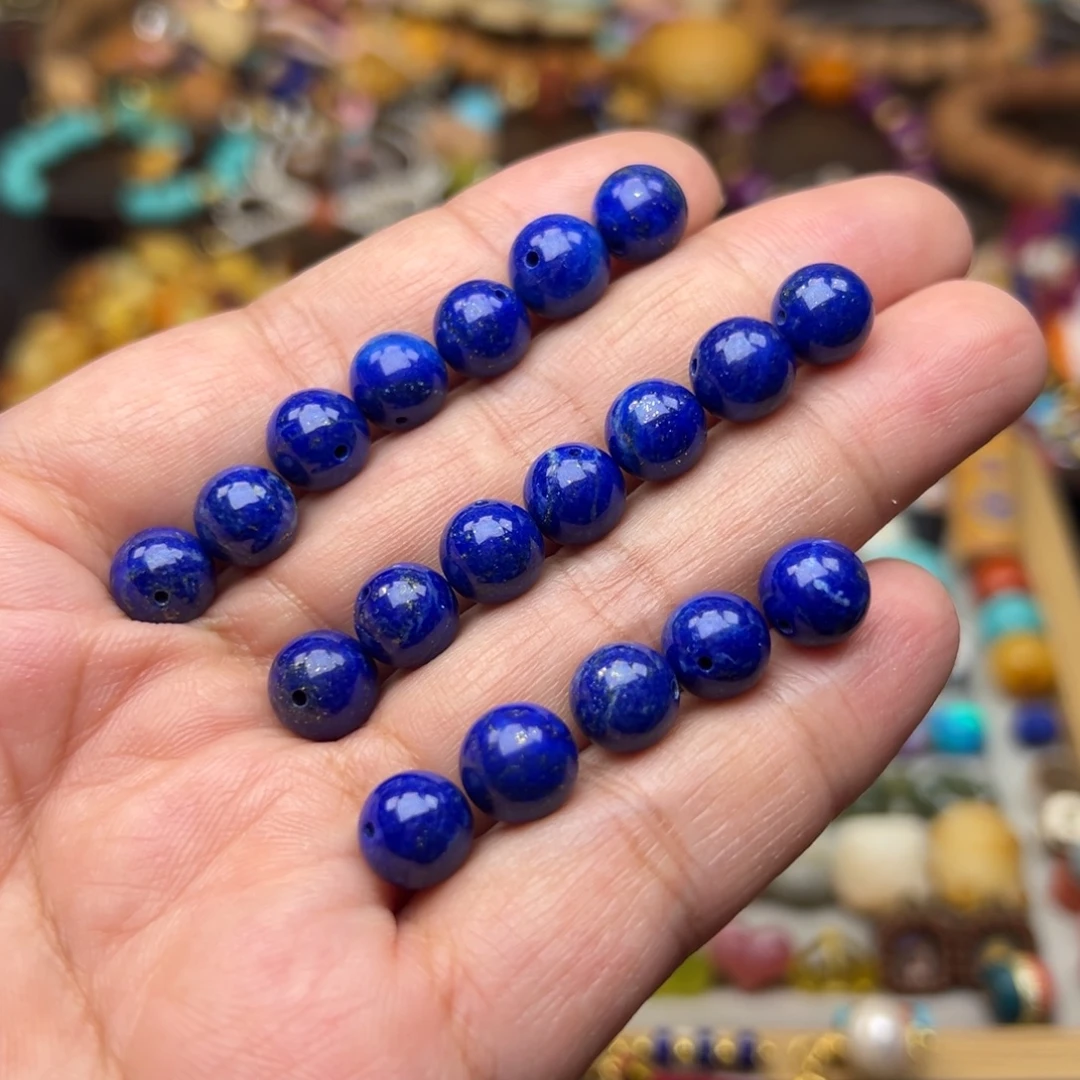 青金石未镶嵌8mm圆珠发一个