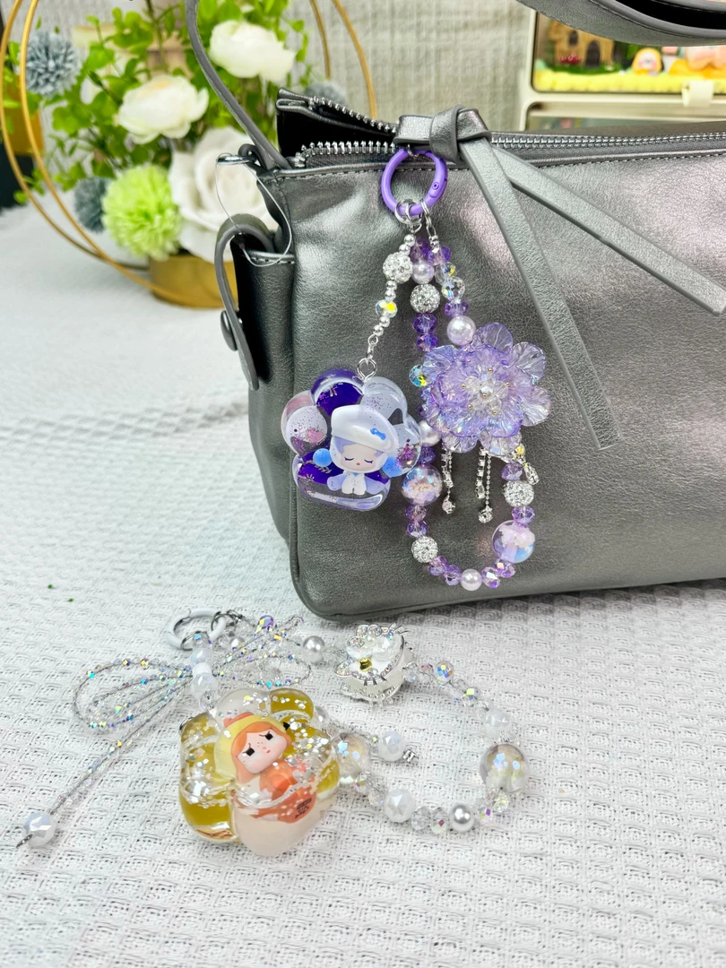 （滴胶工艺）抬端萌粒手工diy猫抓钥匙链包挂