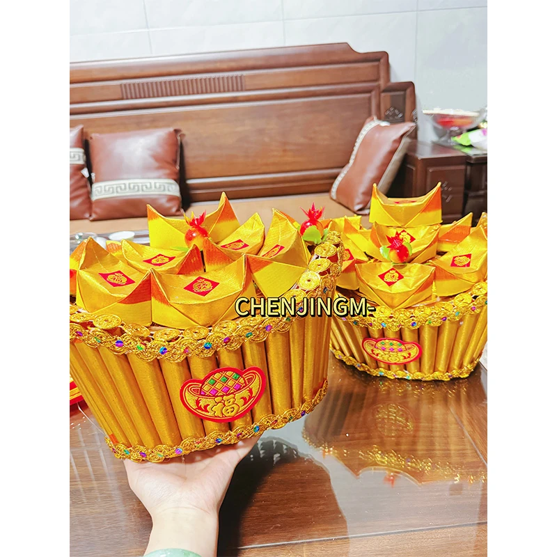 福禄寿元宝DIY材料包需自粘 潮汕中秋节折纸折塔送教程
