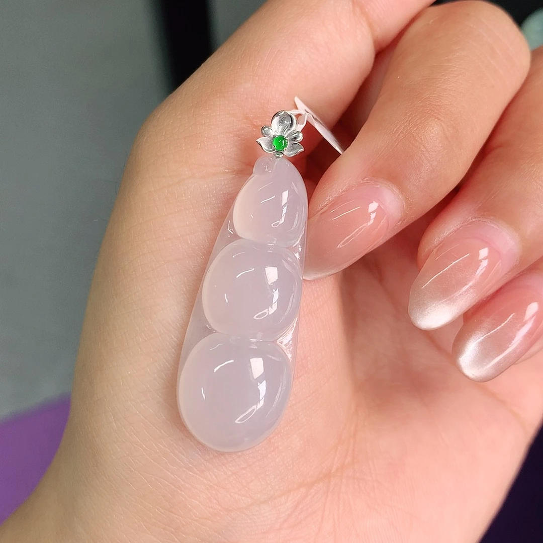 翡翠18K金镶嵌颈饰37-14-5.8