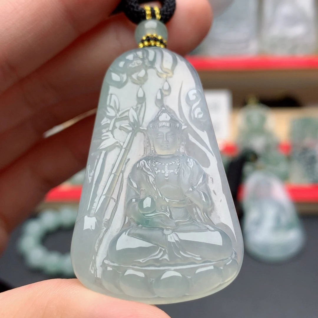 颈饰未镶嵌翡翠竹林观音