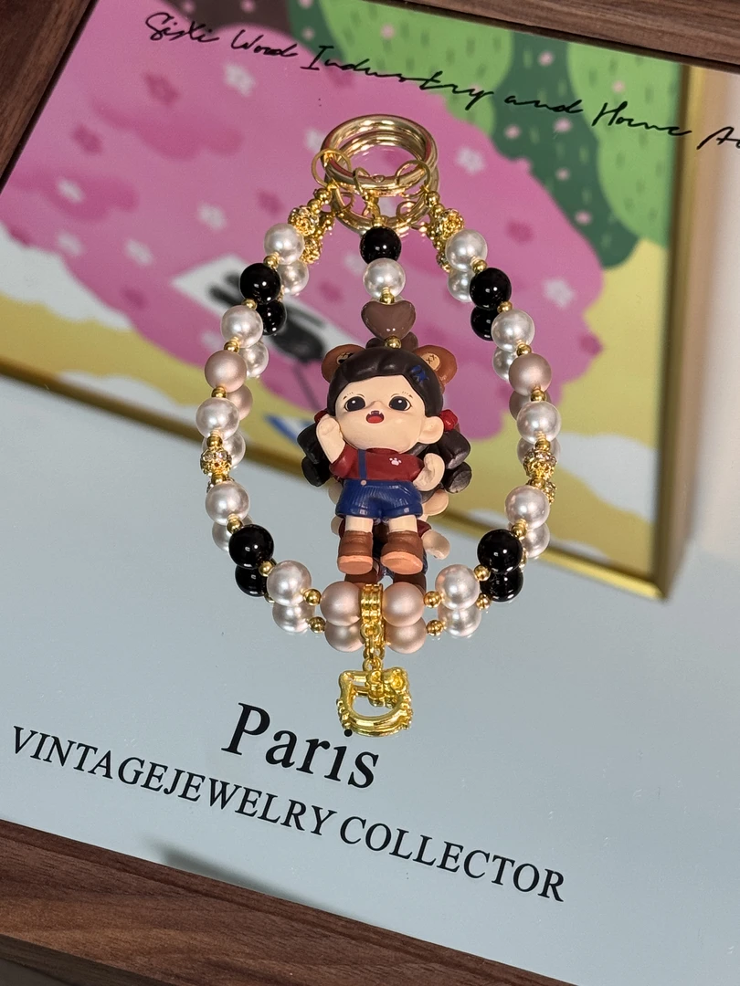 【大小姐】K913原创设计焦糖布丁改娃手机链秋冬美拉德包包挂饰