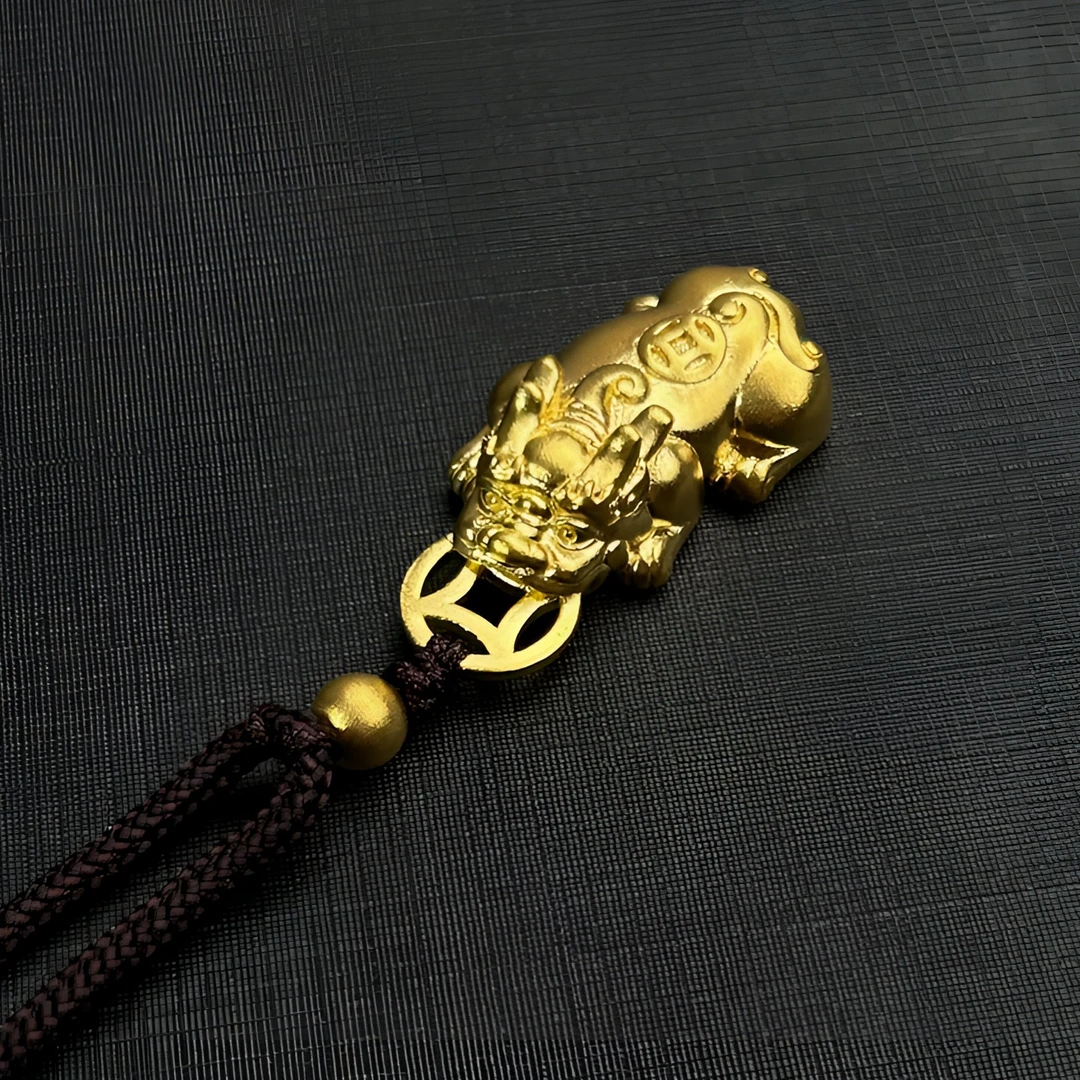 足金999真金古法金貔貅吊坠