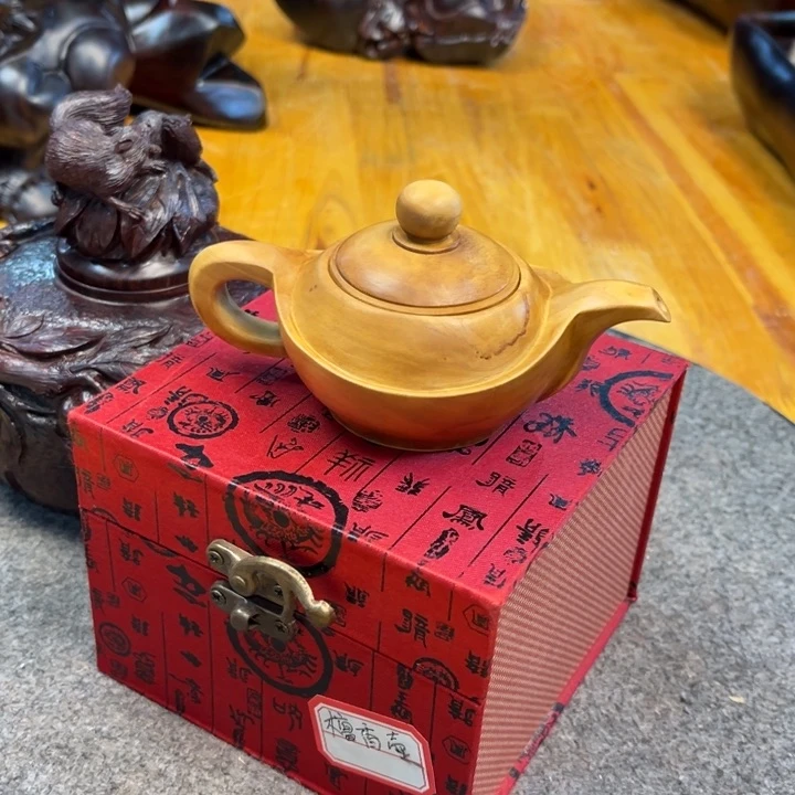檀香木乐*把把壶摆件