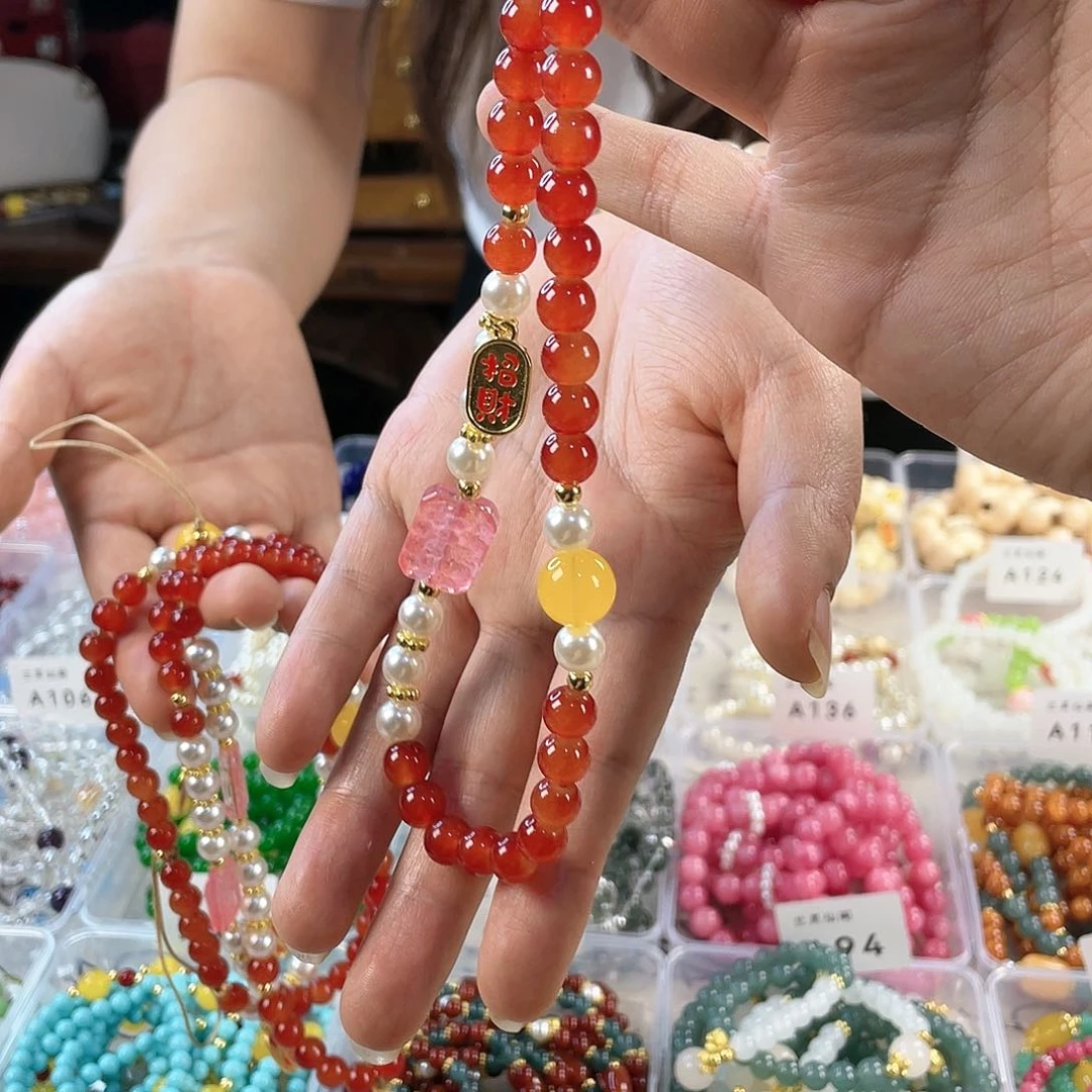 檀香木手串银S925镀金镶嵌