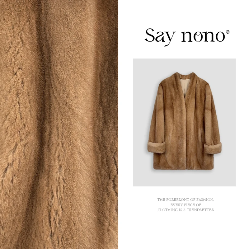 懒猫nono│Saynono轻奢时尚挽袖设计水貂皮草外套 WDSJX04