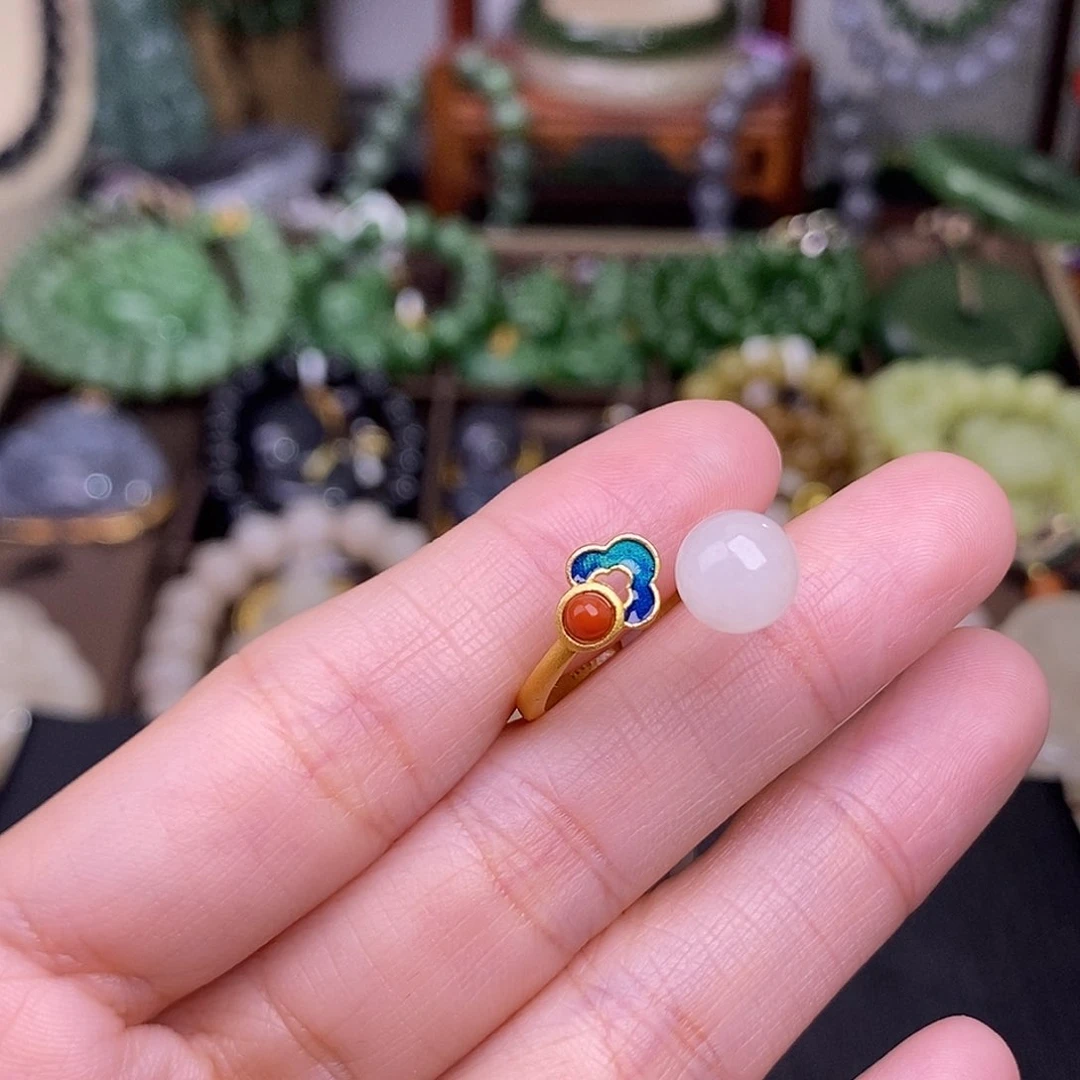 和田玉925.银清货价戒指未镶嵌