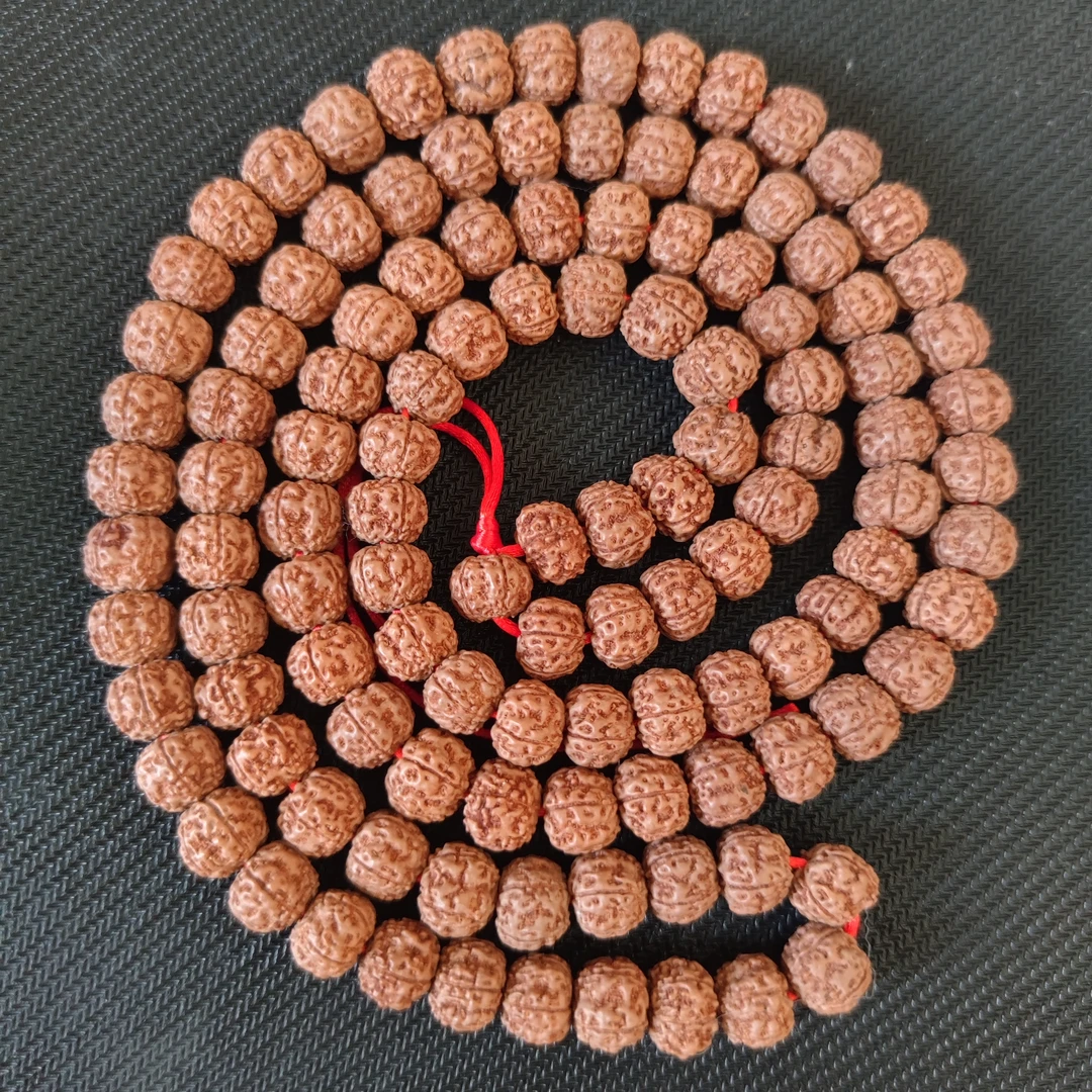 原生态紫红皮平细手串手挂高油高密金刚菩提平细脖挂念珠男女通用