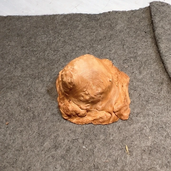 荔枝木刘*.荔枝随型香炉加工没有加脚黑檀底座