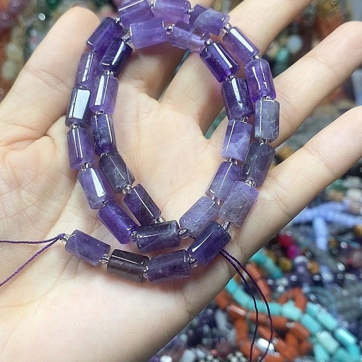 未镶嵌玛瑙/玉髓珠宝半成品天然紫水晶卡7*10mm
