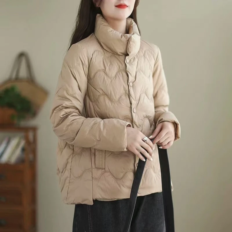 羽绒服短款秋冬新款立领白鸭绒外套7964-佳佳