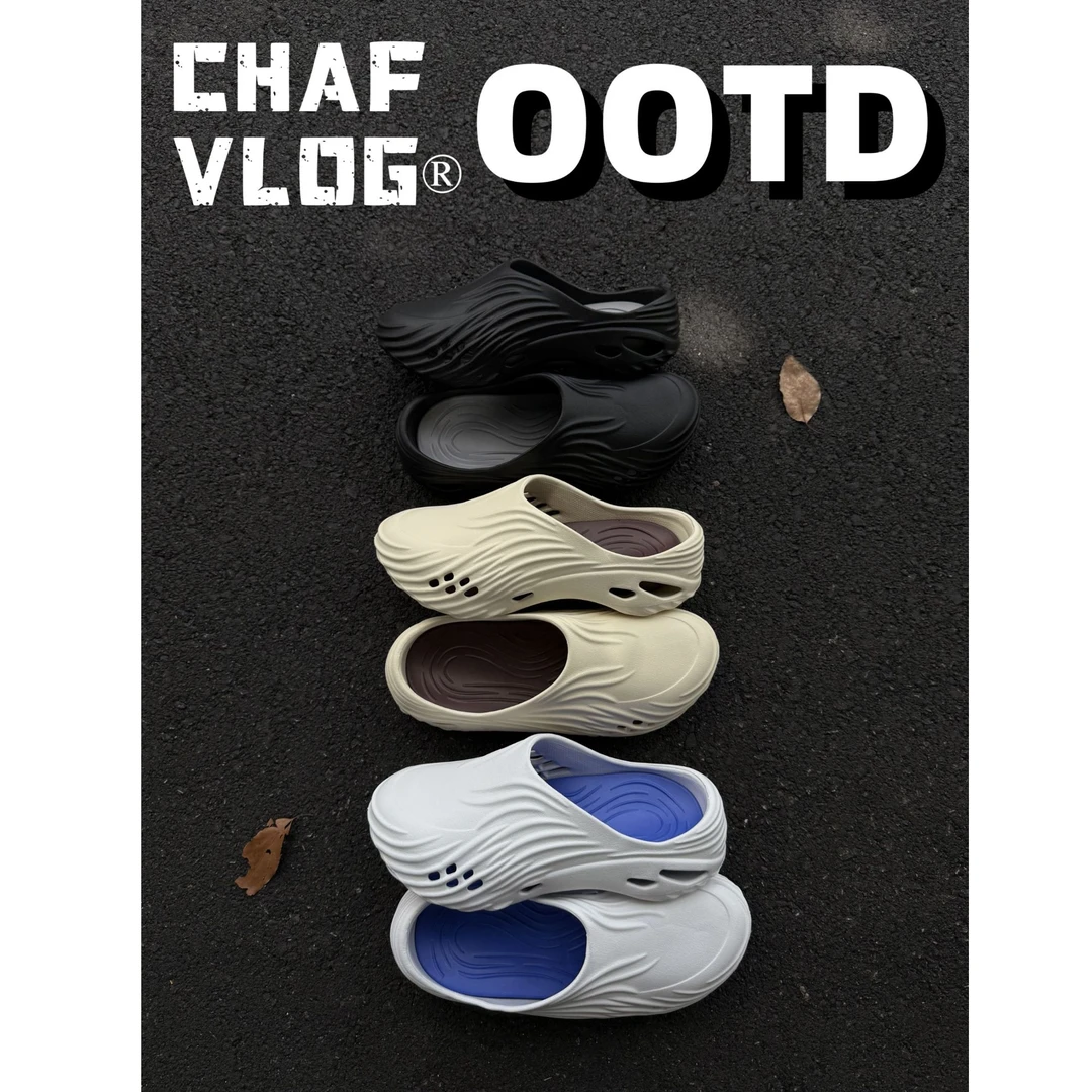 CHAFVLOG25SS厚底包头拖鞋男款夏季洞洞鞋防滑增高运动潮流沙滩鞋