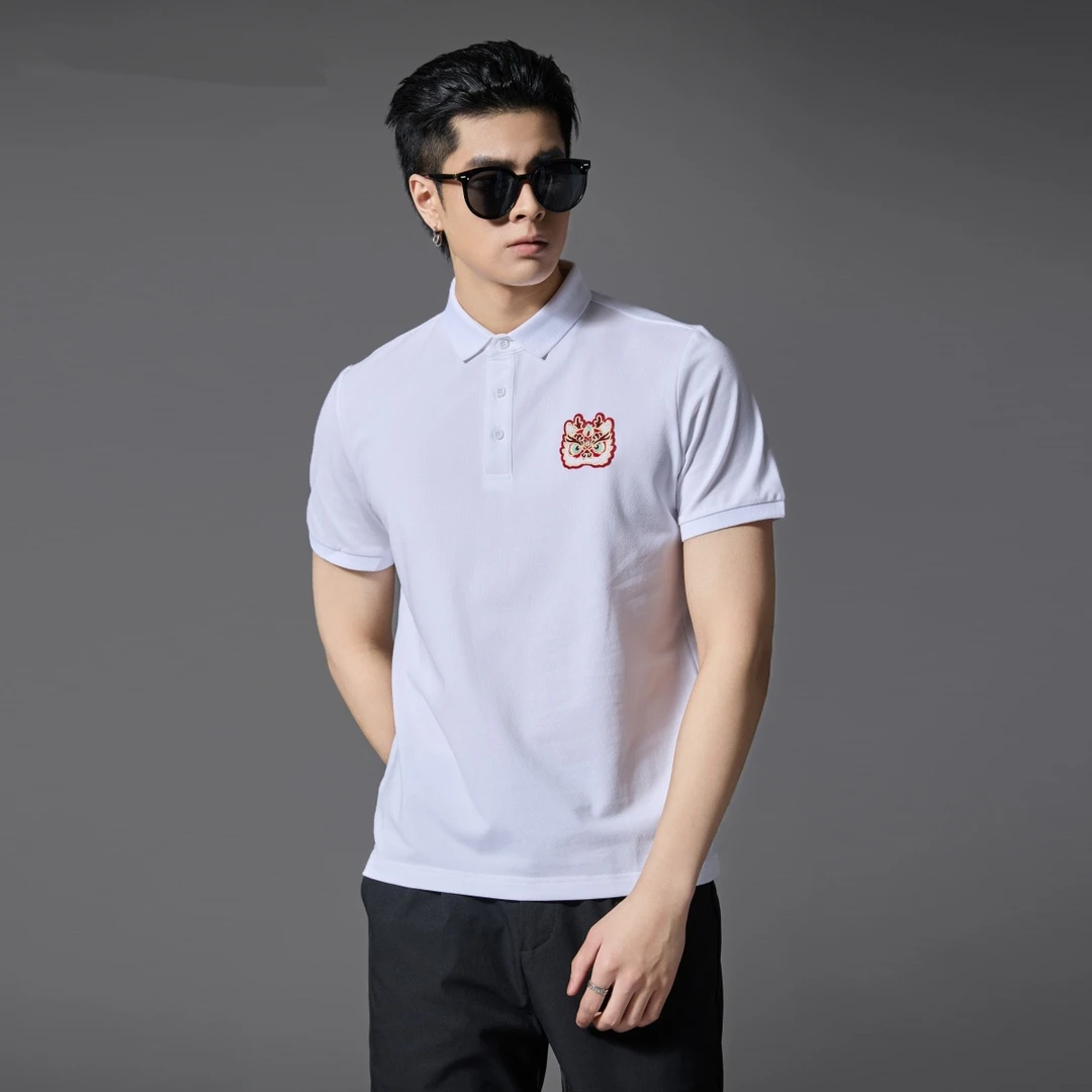 2025男士轻奢透气夏季新款修身短袖POLO衫男商务休闲百搭翻领上衣