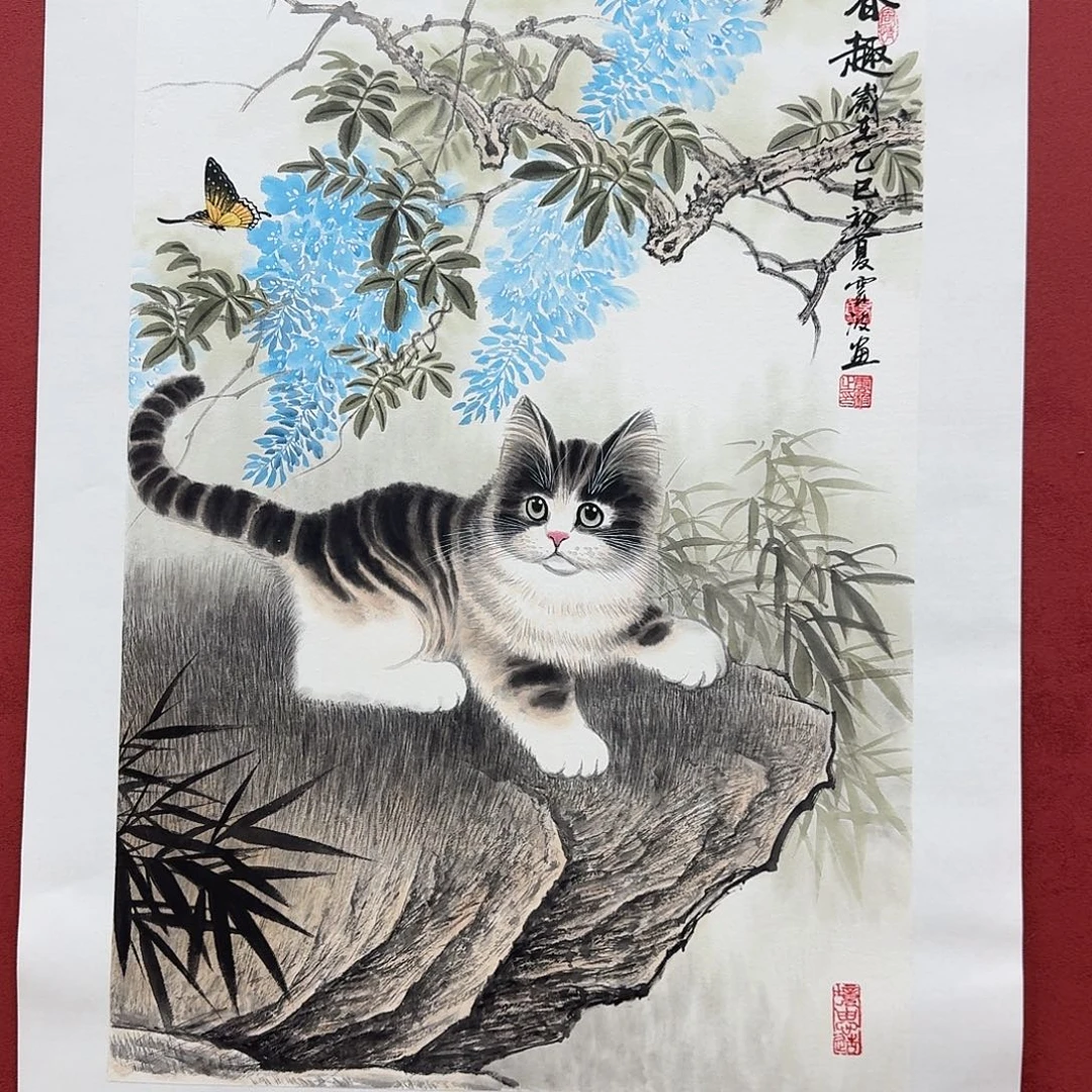国画国画作品四尺三开