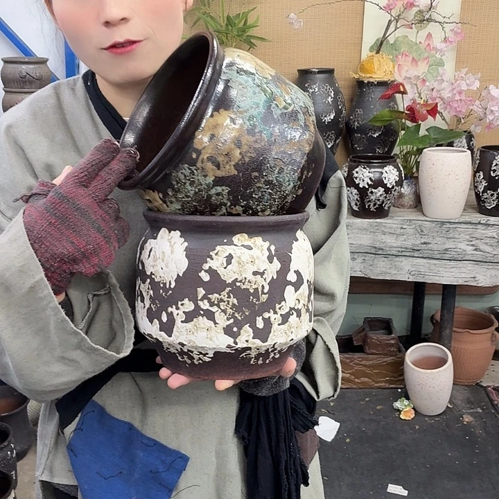 18×18 -粗陶花盆有孔-买买买