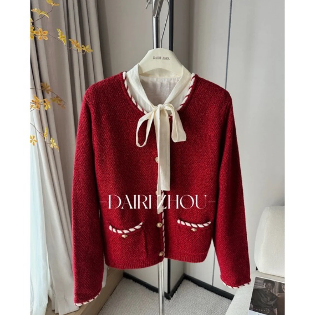 DAIRI  ZHOU——孤单变浓郁   100羊毛编织感针织开衫简约百搭气质