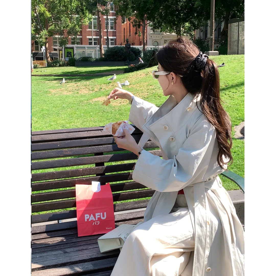 COCO ZONE 刘一一“州立图书馆”复古排扣立领长款外套ACD1A0104