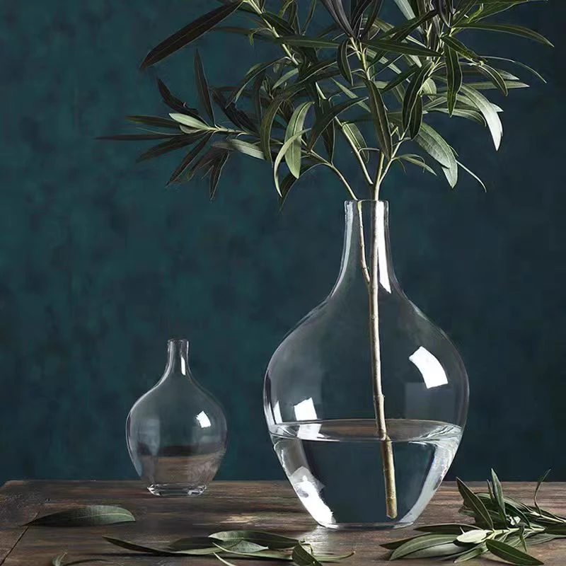 吊钟马醉木花瓶透明玻璃插花客厅装饰摆件水培植物落地北欧大肚瓶