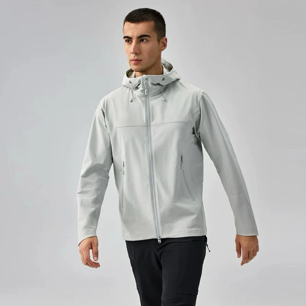 小石头家连帽软壳衣耐磨防风防泼户外春夏秋徒步男款