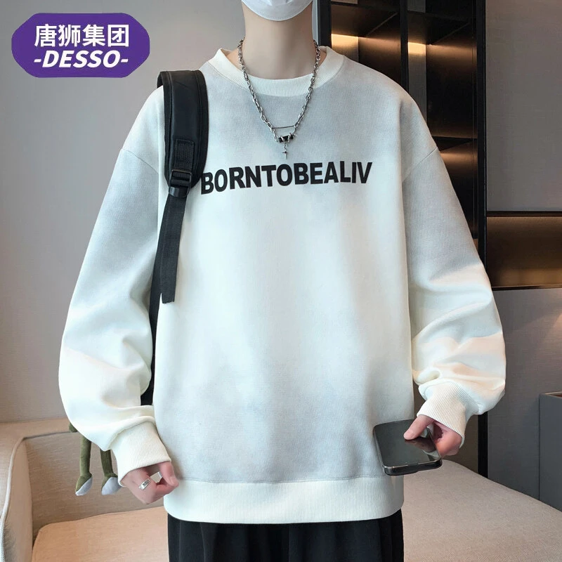 唐狮集团DESSO 春秋季潮流设计感圆领卫衣男士休闲百搭长袖打底衫