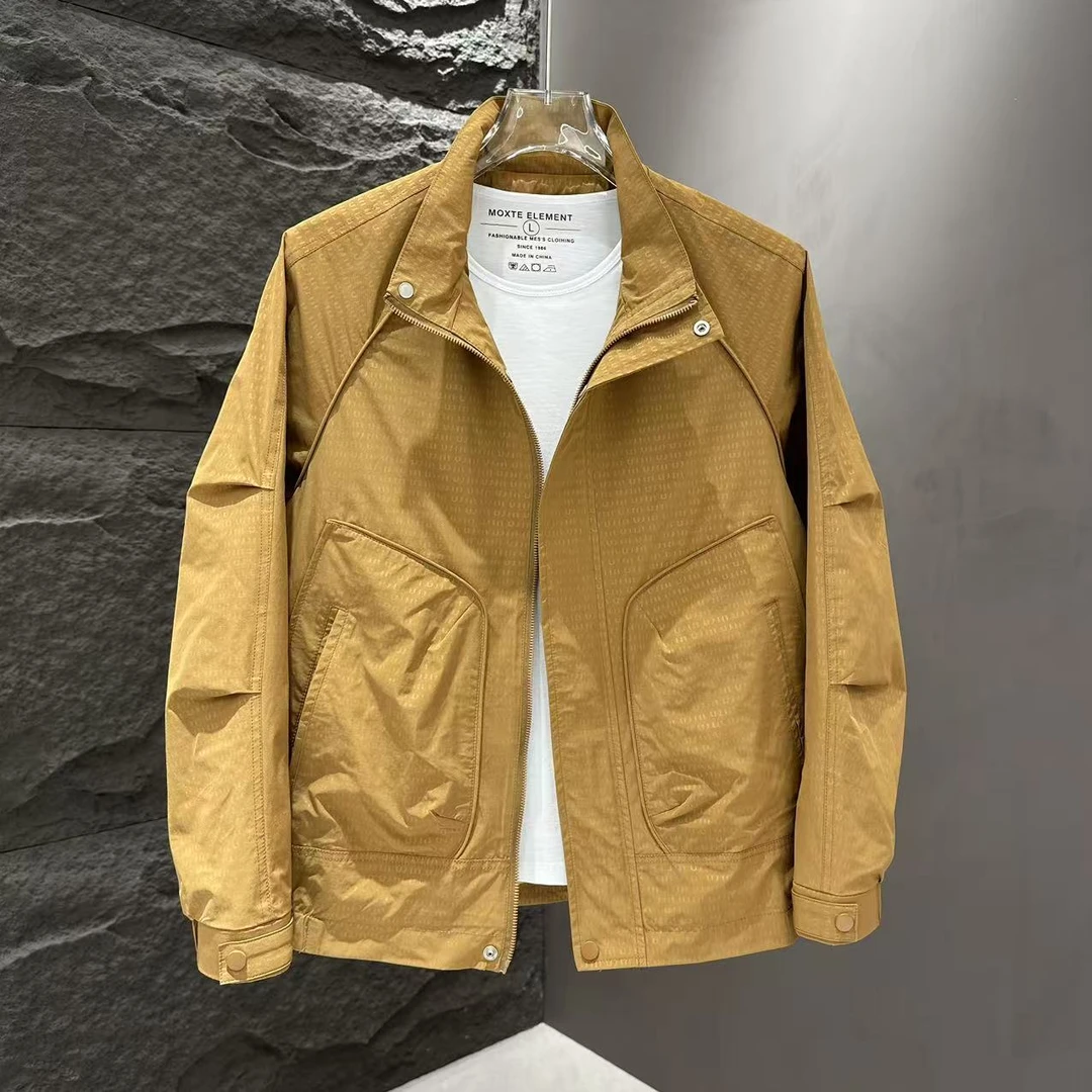 男士立领春季经典立领拉链夹克外套上衣百搭宽松透气户外7066