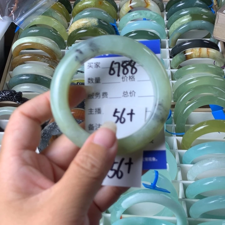 未镶嵌蛇纹石玉手镯6788