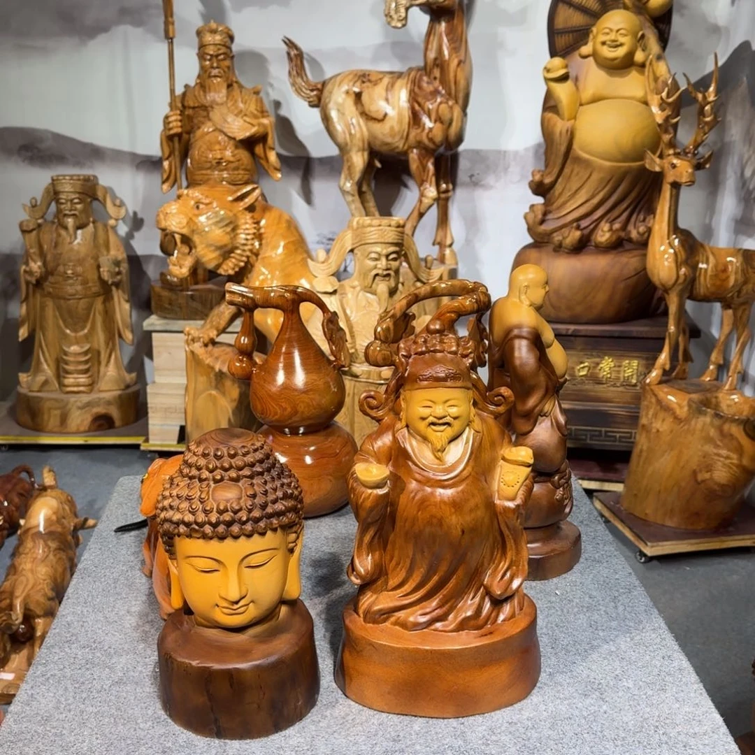 香樟木徐*香樟木佛头摆件