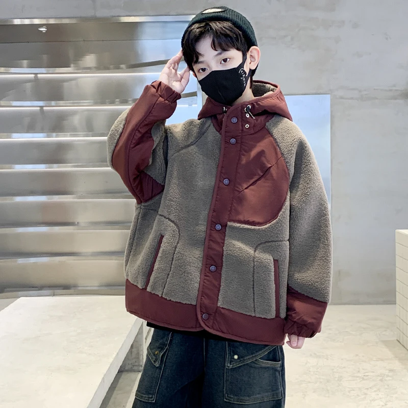 洋气男孩毛呢男童韩版锁温蓄热婴儿夹克服装帅气加厚毛毛衣秋冬装