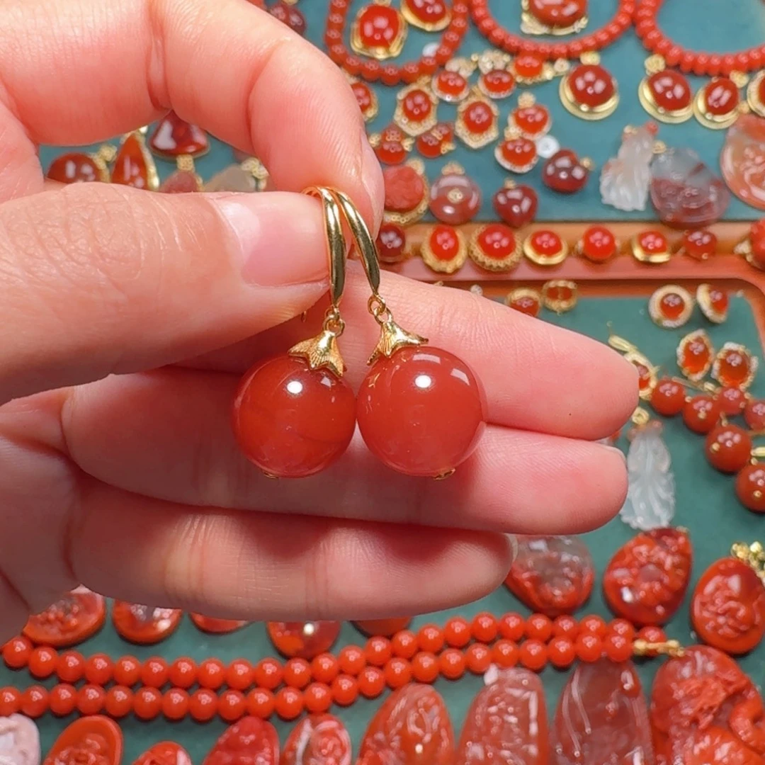 银S925镶嵌3南红南红玛瑙