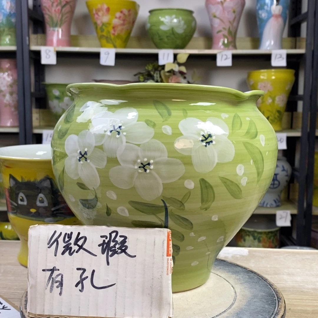 景德镇手工手绘陶瓷花盆